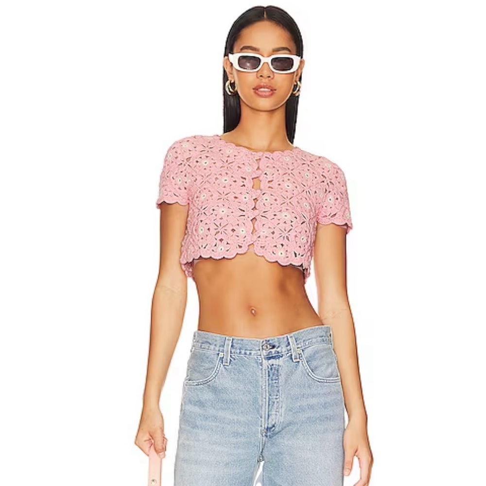 Lovers & Friends Delilah Wildflower Crochet Cardi Cardigan In size XS